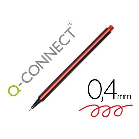 ROTULADOR Q-CONNECT PUNTA DE FIBRA FINE ROJO 0.4 MM
