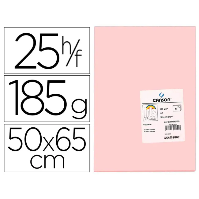CARTULINA GUARRO ROSA -50X65 CM -185 GR