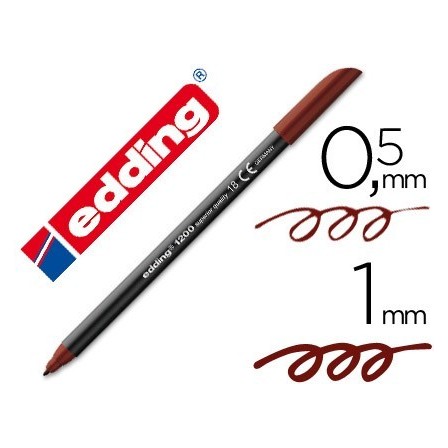 ROTULADOR EDDING PUNTA FIBRA 1200 MARRON OSCURO N. 18 -PUNTA REDOND...