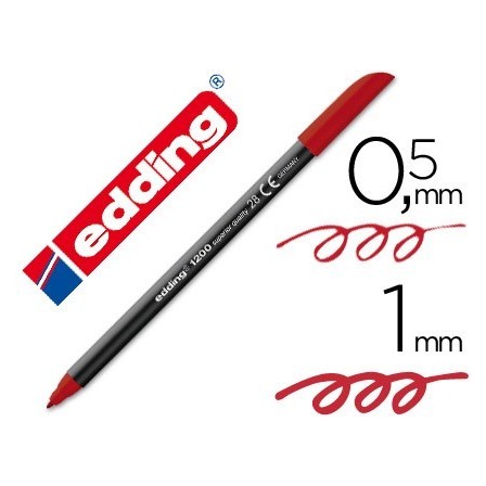 ROTULADOR EDDING PUNTA FIBRA 1200 ROJO INGLES N.28 -PUNTA REDONDA 0...