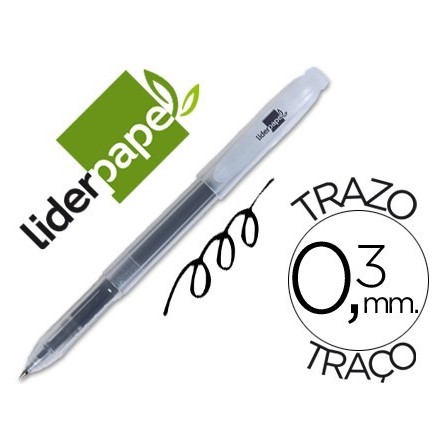BOLIGRAFO LIDERPAPEL SUPER GEL PUNTA 0.5 MM NEGRO