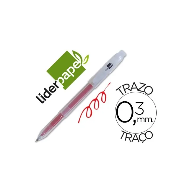 BOLIGRAFO LIDERPAPEL SUPER GEL PUNTA 0.5 MM ROJO