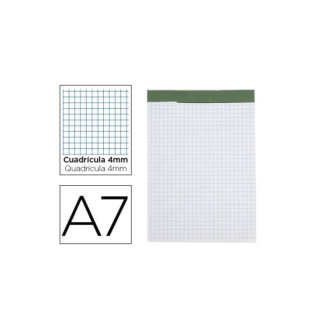 BLOC NOTAS LIDERPAPEL CUADRO 4 MM A7 80 HOJAS 60 G/M2 PERFORADO SIN...
