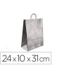 BOLSA KRAFT Q-CONNECT PLATA ASA RETORCIDA 240X100X310 MM