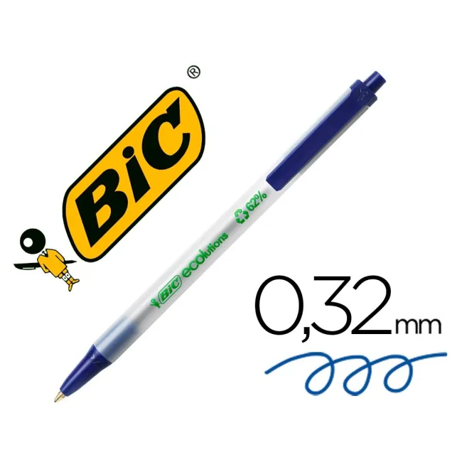 BOLIGRAFO BIC ECOLUTIONS CLIC STIC AZUL