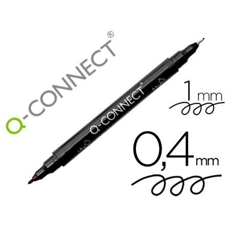 ROTULADOR Q-CONNECT MARCADOR PERMANENTE DOBLE PUNTA COLOR NEGRO 4 M...