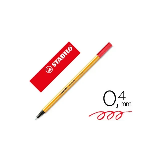 ROTULADOR STABILO PUNTA DE FIBRA POINT 88 ROJO NEON