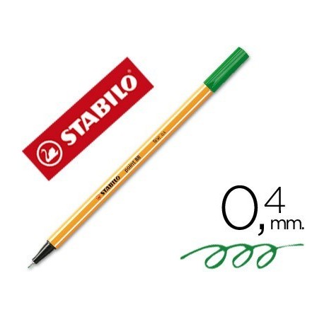ROTULADOR STABILO PUNTA DE FIBRA POINT 88 VERDE HOJA 0,4 MM