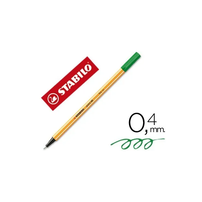 ROTULADOR STABILO PUNTA DE FIBRA POINT 88 VERDE HOJA 0,4 MM