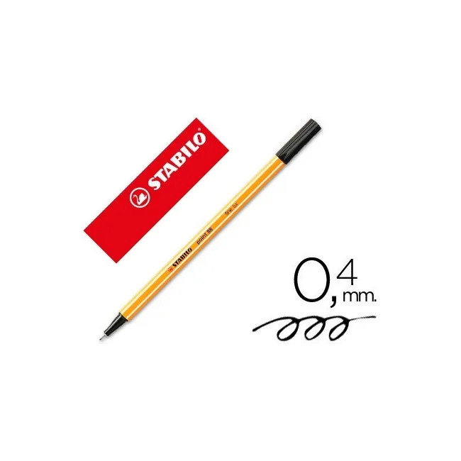 ROTULADOR STABILO PUNTA DE FIBRA POINT 88 NEGRO 0,4 MM
