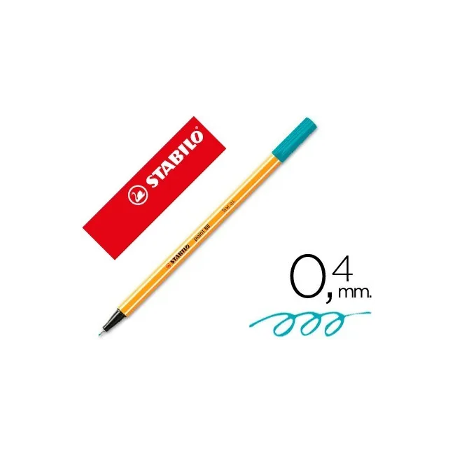 ROTULADOR STABILO PUNTA DE FIBRA POINT 88 AZUL TURQUESA 0,4 MM