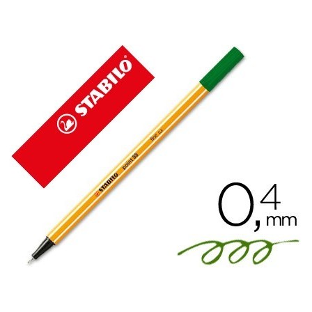 ROTULADOR STABILO PUNTA DE FIBRA POINT 88 VERDE OLIVA 0,4 MM