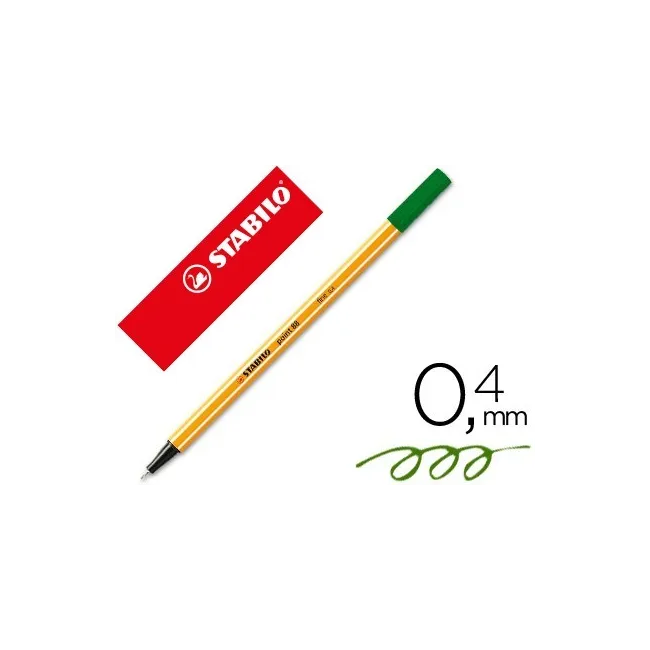 ROTULADOR STABILO PUNTA DE FIBRA POINT 88 VERDE OLIVA 0,4 MM