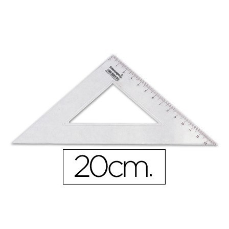 ESCUADRA LIDERPAPEL 20 CM PLASTICO CRISTAL