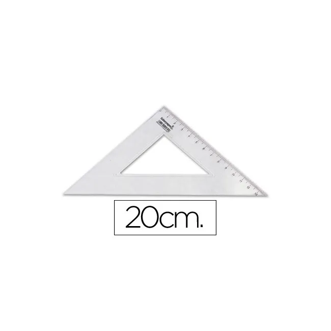 ESCUADRA LIDERPAPEL 20 CM PLASTICO CRISTAL