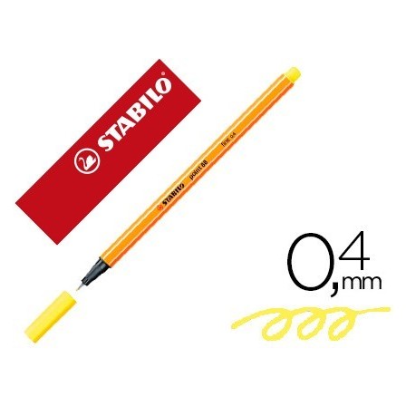ROTULADOR STABILO PUNTA DE FIBRA POINT 88 AMARILLO LIMON 0,4 MM