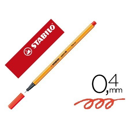 ROTULADOR STABILO PUNTA DE FIBRA POINT 88 BERMELLON 0,4 MM