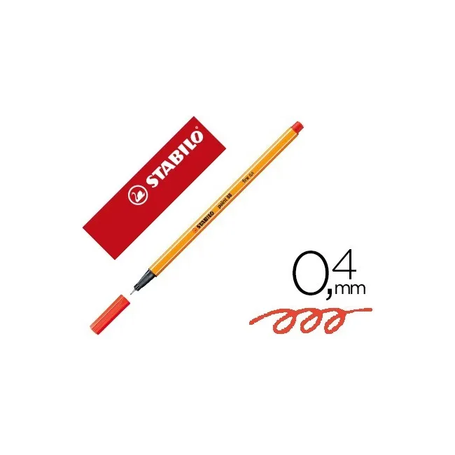 ROTULADOR STABILO PUNTA DE FIBRA POINT 88 BERMELLON 0,4 MM