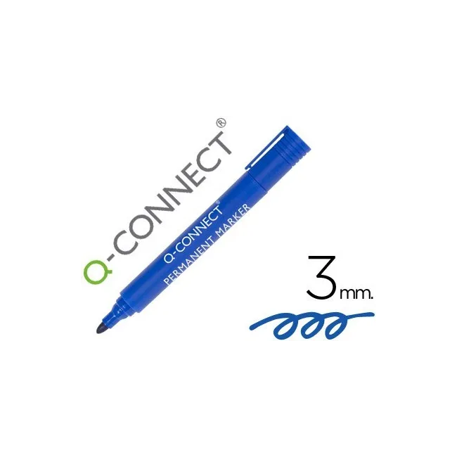 ROTULADOR Q-CONNECT MARCADOR PERMANENTE AZUL PUNTA REDONDA 3.0 MM