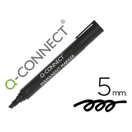 ROTULADOR Q-CONNECT MARCADOR PERMANENTE NEGRO PUNTA BISELADA 5.0 MM