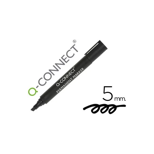 ROTULADOR Q-CONNECT MARCADOR PERMANENTE NEGRO PUNTA BISELADA 5.0 MM