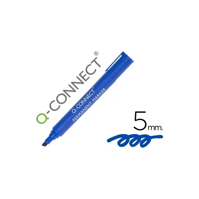ROTULADOR Q-CONNECT MARCADOR PERMANENTE AZUL PUNTA BISELADA 5.0 MM