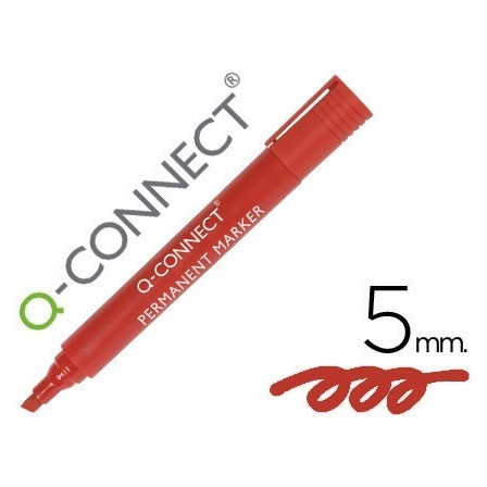 ROTULADOR Q-CONNECT MARCADOR PERMANENTE ROJO PUNTA BISELADA 5.0 MM