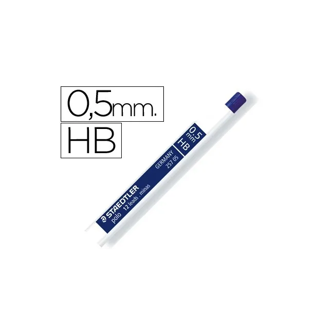 MINAS STAEDTLER GRAFITO 0,5 MM HB POLO 257 TUBO CON 12 MINAS