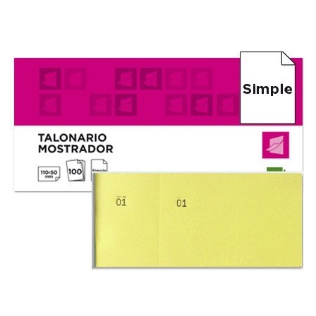 TALONARIO LIDERPAPEL MOSTRADOR 50X110 MM TL07 AMARILLO CON MATRIZ