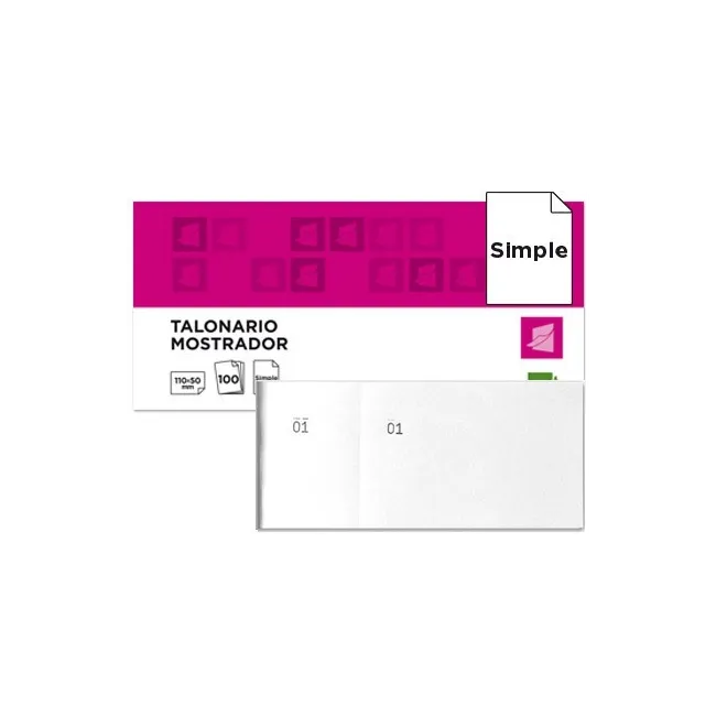 TALONARIO LIDERPAPEL MOSTRADOR 50X110 MM TL09 BLANCO CON MATRIZ