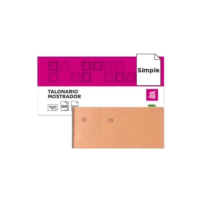 TALONARIO LIDERPAPEL MOSTRADOR 50X110 MM TL10 NARANJA CON MATRIZ