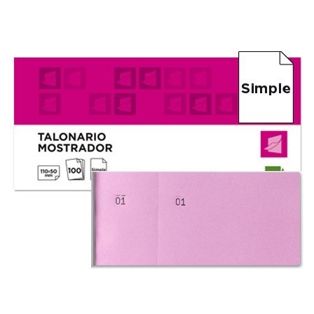TALONARIO LIDERPAPEL MOSTRADOR 50X110 MM TL11 ROSA CON MATRIZ