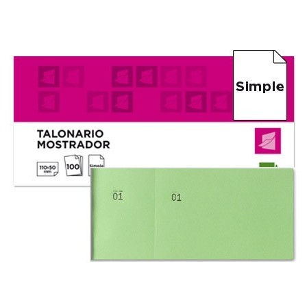 TALONARIO LIDERPAPEL MOSTRADOR 50X110 MM TL12 VERDE CON MATRIZ