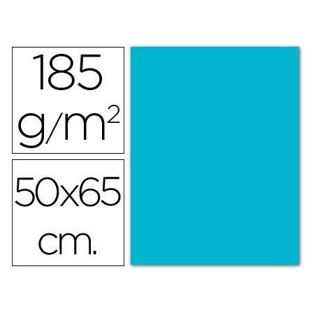 CARTULINA GUARRO AZUL TURQUESA-50X65 CM -185 GR