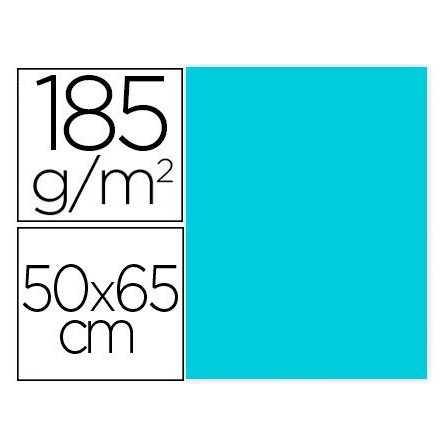 CARTULINA GUARRO AZUL CARIBE 50X65 CM 185 GR