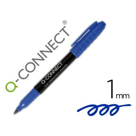 ROTULADOR Q-CONNECT PARA CD/DVD PUNTA FIBRA PERMANENTE AZUL PUNTA R...