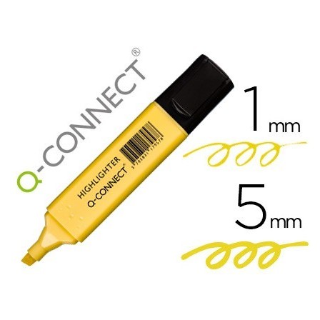 ROTULADOR Q-CONNECT FLUORESCENTE PASTEL AMARILLO PUNTA BISELADA