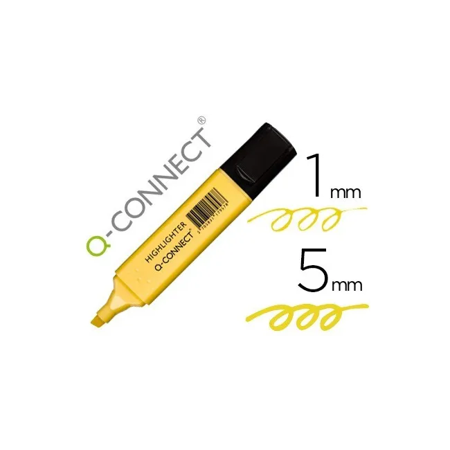 ROTULADOR Q-CONNECT FLUORESCENTE PASTEL AMARILLO PUNTA BISELADA