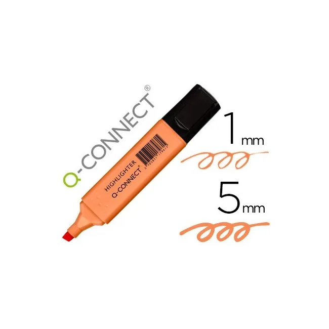 ROTULADOR Q-CONNECT FLUORESCENTE PASTEL NARANJA PUNTA BISELADA