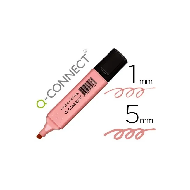 ROTULADOR Q-CONNECT FLUORESCENTE PASTEL ROSA PUNTA BISELADA