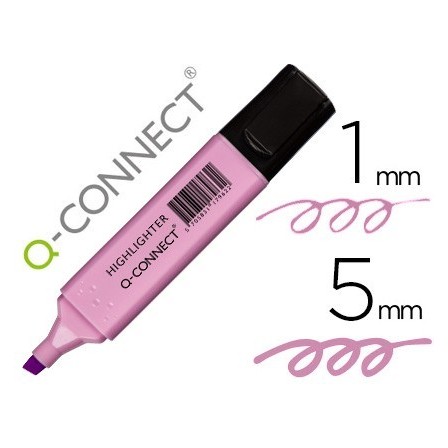 ROTULADOR Q-CONNECT FLUORESCENTE PASTEL VIOLETA PUNTA BISELADA