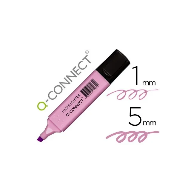 ROTULADOR Q-CONNECT FLUORESCENTE PASTEL VIOLETA PUNTA BISELADA