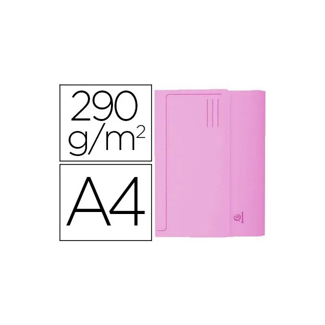 50 SUBCARPETAS CARTULINA CON BOLSA EXACOMPTA DIN A4 ROSA 290 GR