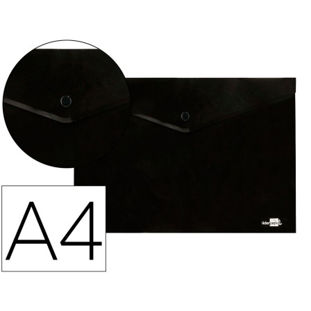 CARPETA LIDERPAPEL DOSSIER BROCHE POLIPROPILENO DIN A4 NEGRO OPACO ...