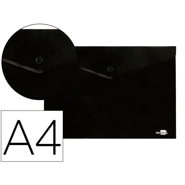 CARPETA LIDERPAPEL DOSSIER BROCHE POLIPROPILENO DIN A4 NEGRO OPACO ...