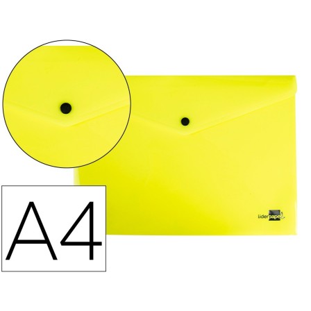 CARPETA LIDERPAPEL DOSSIER BROCHE POLIPROPILENO DIN A4 AMARILLO FLU...