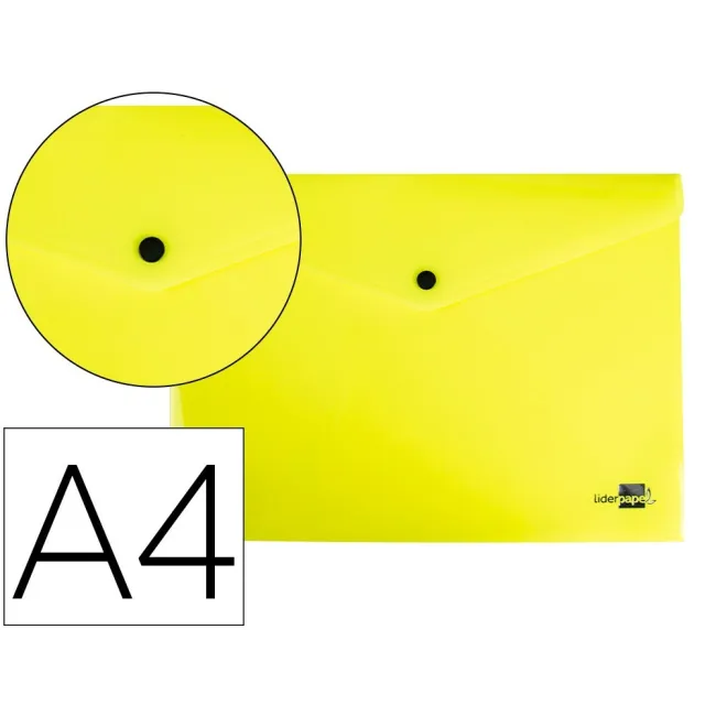 CARPETA LIDERPAPEL DOSSIER BROCHE POLIPROPILENO DIN A4 AMARILLO FLU...