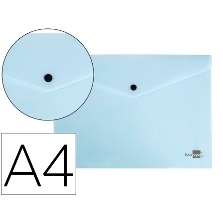 CARPETA LIDERPAPEL DOSSIER BROCHE POLIPROPILENO DIN A4 CELESTE OPAC...