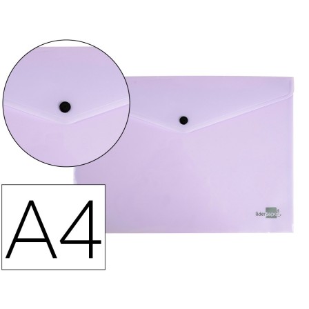 CARPETA LIDERPAPEL DOSSIER BROCHE POLIPROPILENO DIN A4 LAVANDA OPAC...