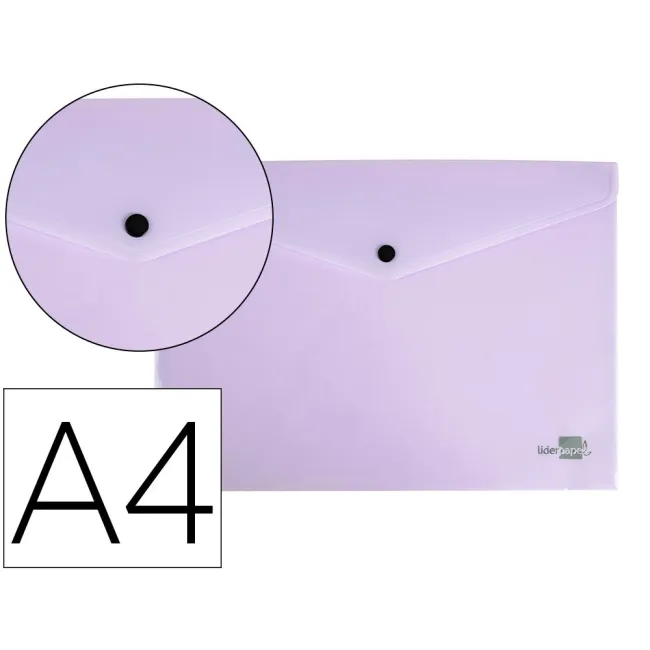CARPETA LIDERPAPEL DOSSIER BROCHE POLIPROPILENO DIN A4 LAVANDA OPAC...